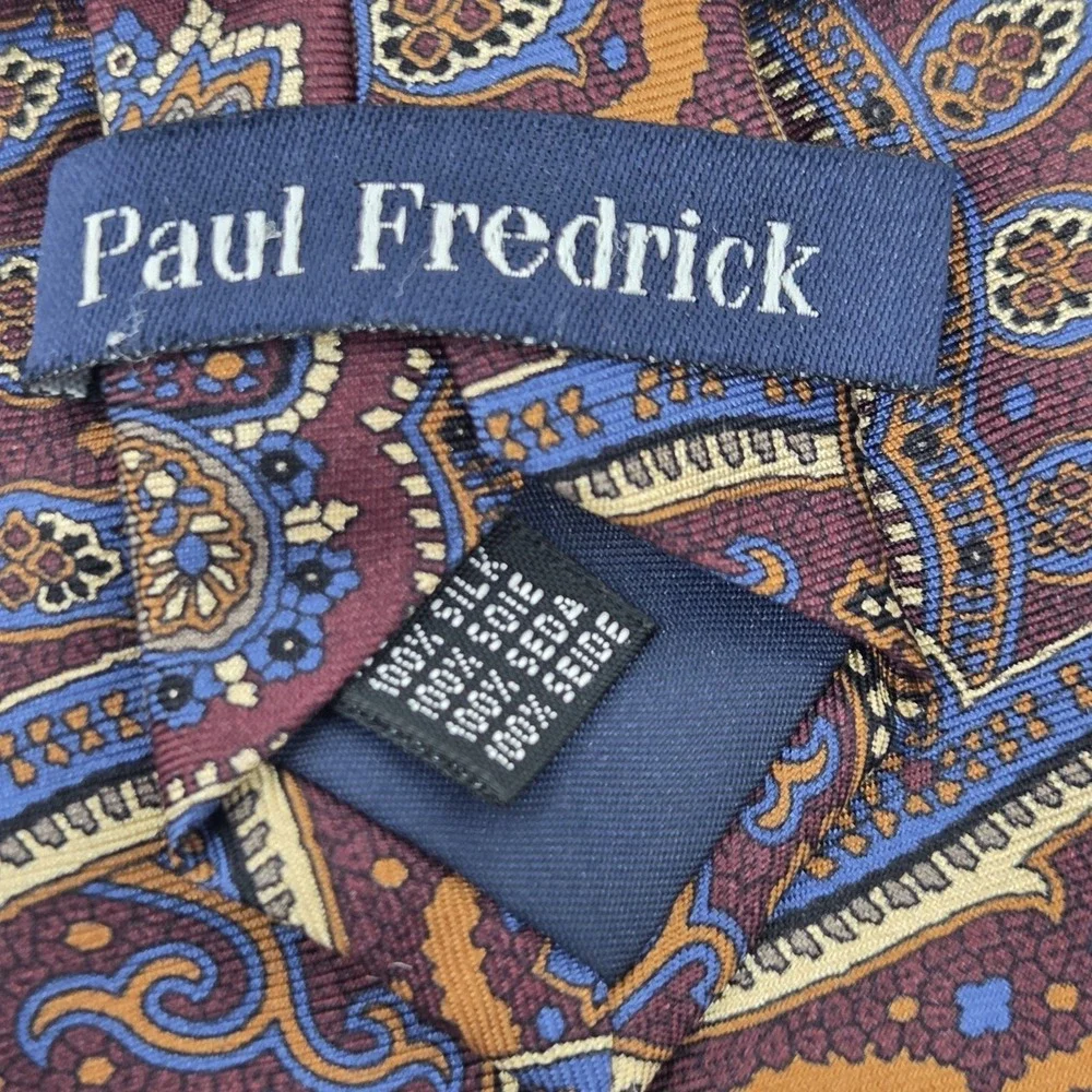 Paul Fredrick Necktie Men's Paisley 100% Silk Tie Multicolor Made in Italy